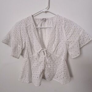 Tie-Front Top in Eyelet